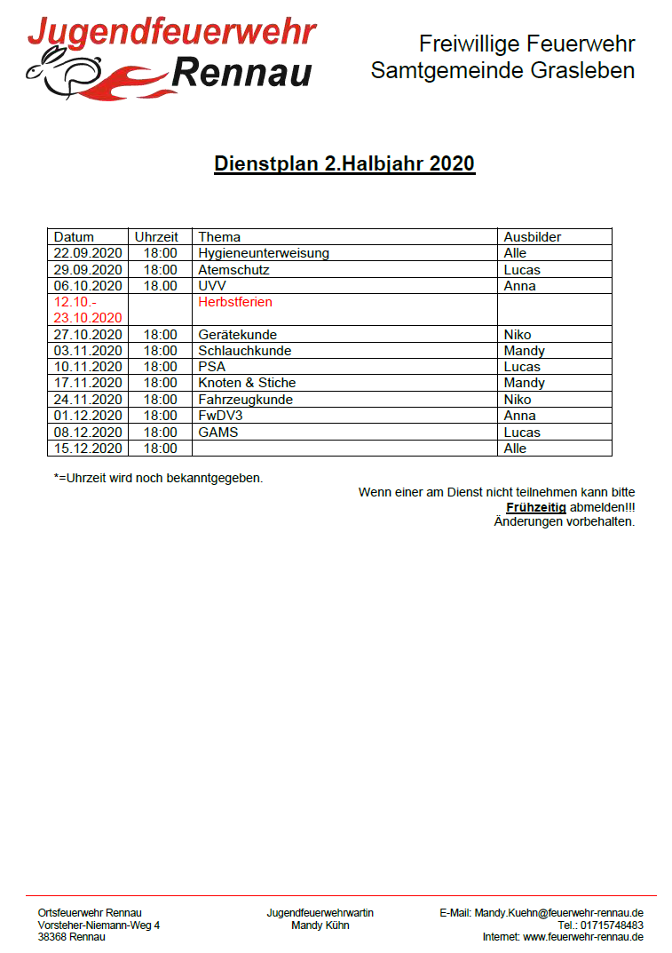 JF Dienstplan 02 20